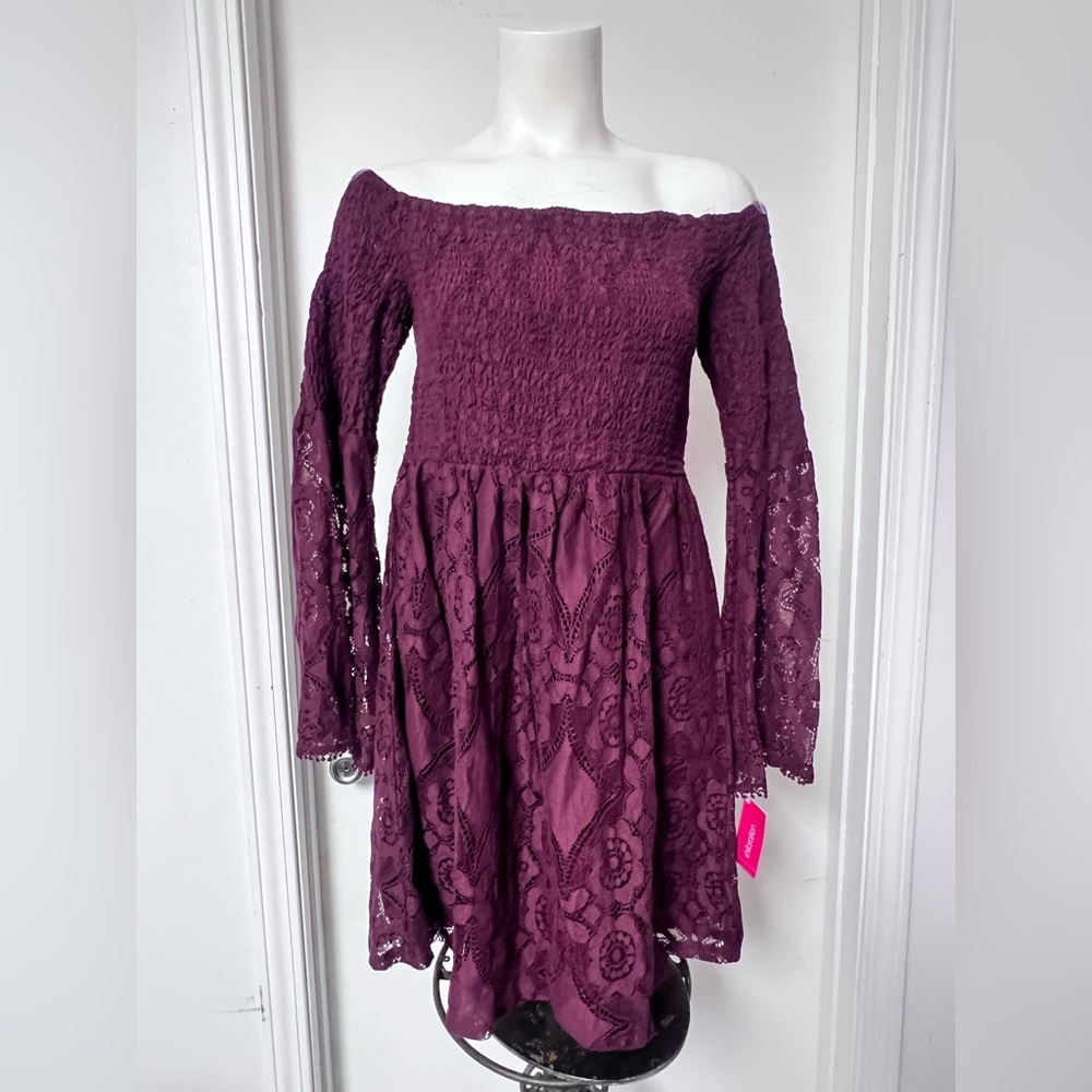 Xhilaration Deep Purple Smocked Fabric